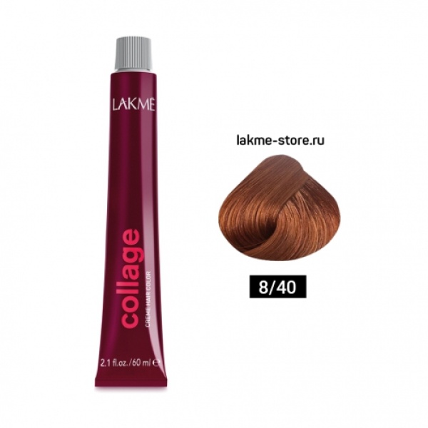 Lakme Крем-краска Collage, 8/40 Блондин медный, 60 мл купить - 0