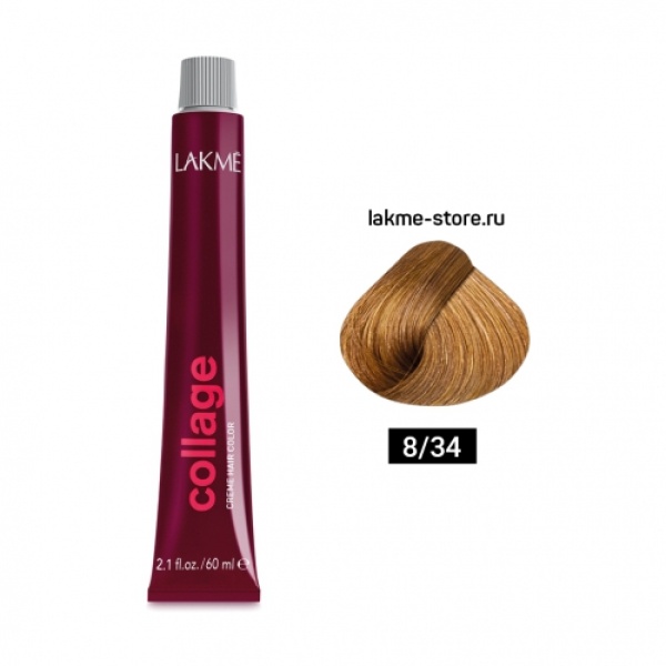 Lakme Крем-краска Collage, 8/34 Блондин золотисто-медный, 60 мл купить - 0