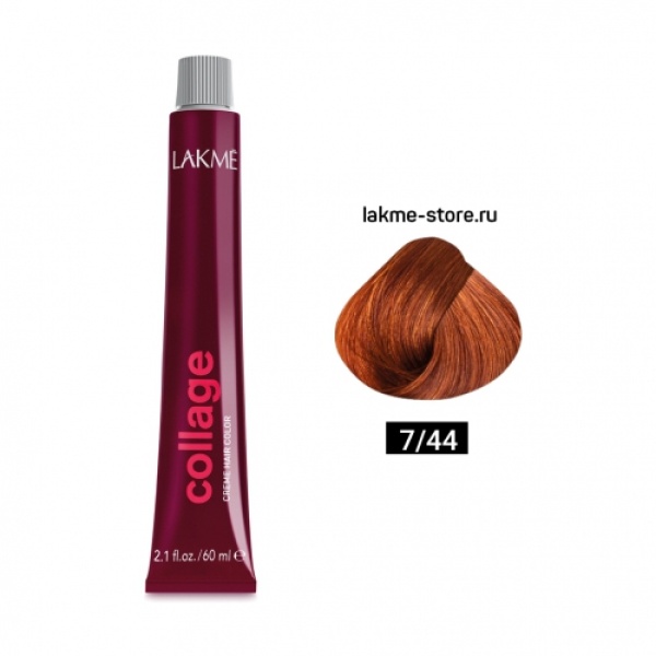 Lakme Крем-краска Collage, 7/44 Средний блондин медный яркий, 60 мл купить - 0