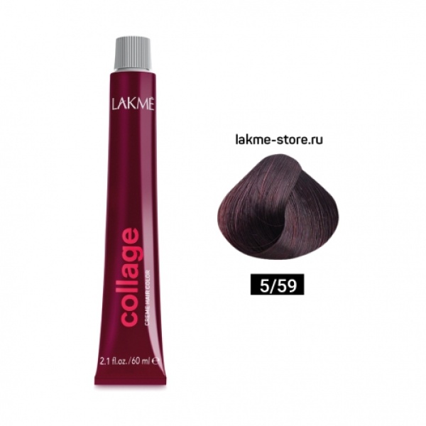 Lakme Крем-краска Collage, 5/59 Светлый шатен махагоново-красный, 60 мл купить - 0