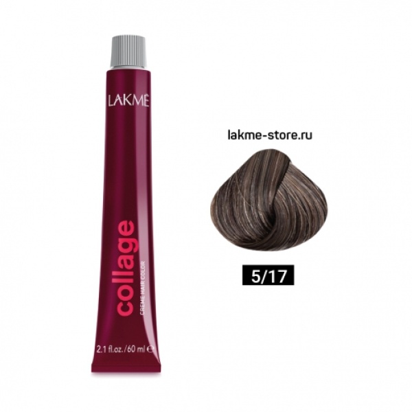 Lakme Крем-краска Collage, 5/17 Светлый шатен пепельный, 60 мл купить - 0