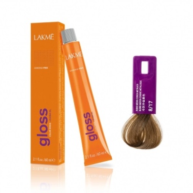Lakme Крем-краска Gloss, 8/17 Светло-белокурый пепельно-металлический, 60 мл купить