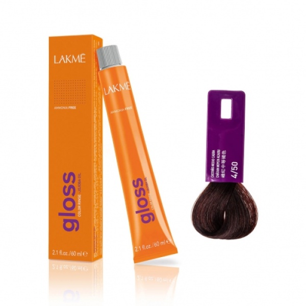 Lakme Крем-краска Gloss, 4/50 Средне-каштановый с оттенком красного дерева, 60 мл купить - 0