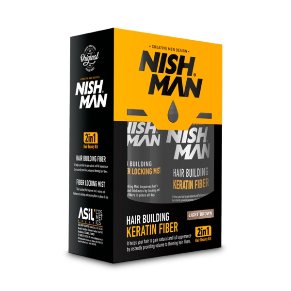 Nishman Загуститель для волос + лак, Light Brown, 20 гр + 100 мл купить - 0