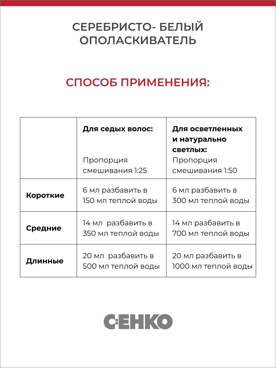 Инструкция к применению C:ehko Ополаскиватель Silberweiz Effektspulung, серебристо-белый, 300 мл