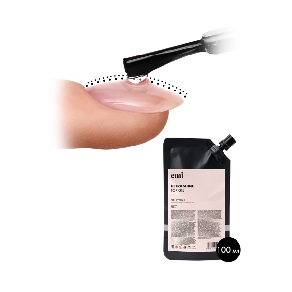 E.Mi Топ для гель-лака E.MiLac Ultra Shine Top Gel, 100 мл купить - 0
