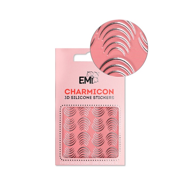E.Mi Силиконовые стикеры Charmicon 3D Silicone Stickers, №116 Лунулы серебро купить - 0