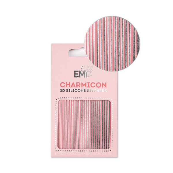 E.Mi Силиконовые стикеры Charmicon 3D Silicone Stickers, №118 Линии серебро купить - 0