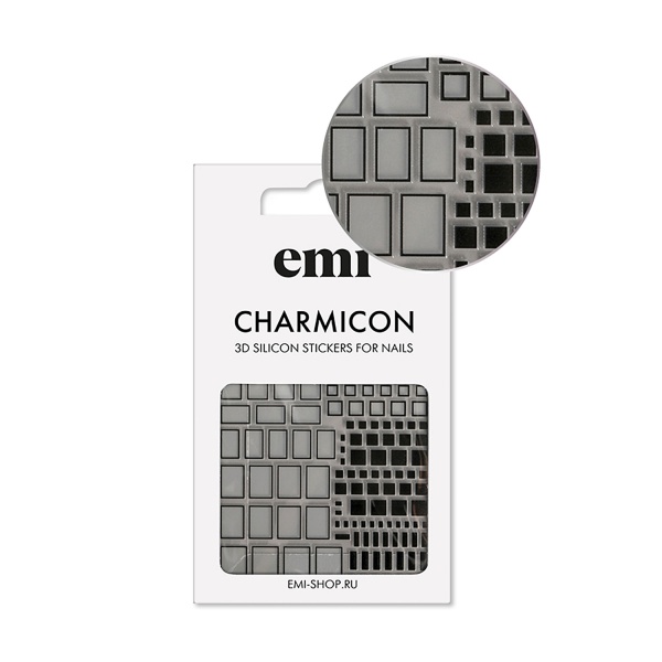 E.Mi Силиконовые стикеры Charmicon 3D Silicone Stickers, №160 Квадраты черные купить - 0