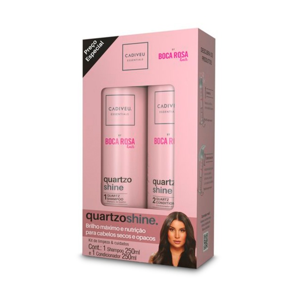 Cadiveu Professional Набор Quartzo Shine - Kit Home Care: шампунь и кондиционер, 2 х 250 мл купить - 0