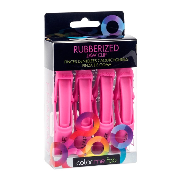 Framar Зажим с прорезиненным покрытием Rubberized Jaw Clip, 4 шт, фуксия купить - 0