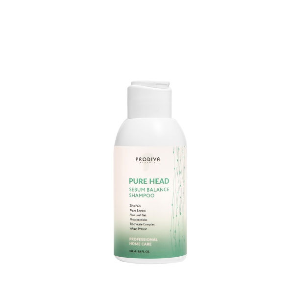 PRODIVA Шампунь для жирной кожи головы PURE HEAD SEBUM BALANCE SHAMPOO, 100 мл купить - 0
