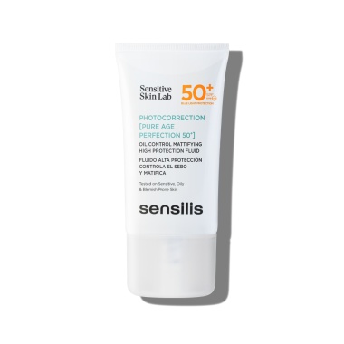 Sensilis Матирующий флюид SPF 50+ для чувствительной и жирной кожи Photocorrection [Pure Age Perfection 50] Oil Control Mattifying High Protection Fluid, 40 мл купить