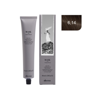 Davines Перманентный краситель Mask with vibrachrom, 6,14 пепельно-медный темный блонд, 100 мл купить