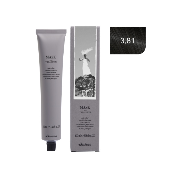 Davines Перманентный краситель Mask with vibrachrom, 3,81 зеленовато-пепельный темно-коричневый, 100 мл купить - 0