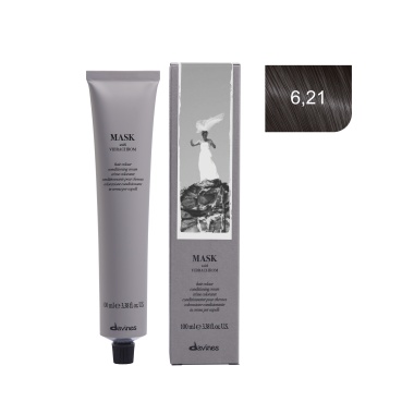 Davines Перманентный краситель Mask with vibrachrom, 6,21 ирисово-пепельный темный блонд, 100 мл купить
