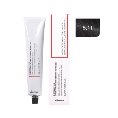 Davines Демиперманентный щелочной краситель The Present time, 5,11 светлый шатен интенсивный пепельный, 100 мл купить