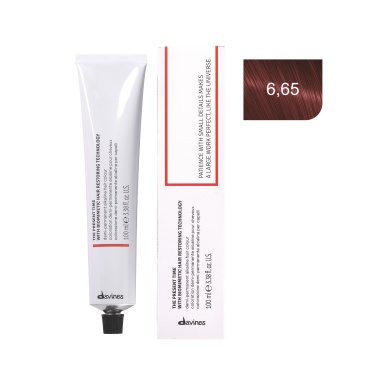 Davines Демиперманентный щелочной краситель The Present time, 6,65 тёмный блондин красно-махагоновый, 100 мл купить