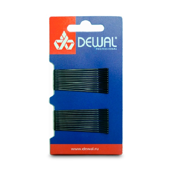 Dewal Pro Невидимки черные, прямые 50 мм, на блистере, 24 шт купить - 0