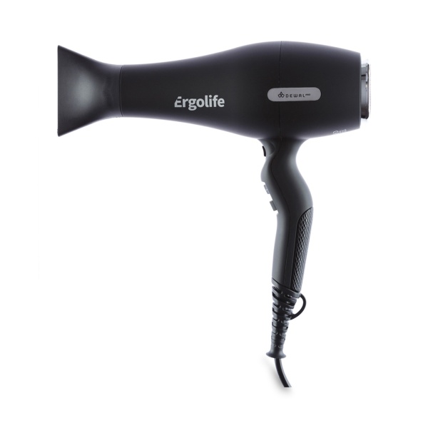 Dewal Pro Фен с ионизацией Soft Touch ErgoLife, черный, 2200 Вт, 2 насадки купить - 0