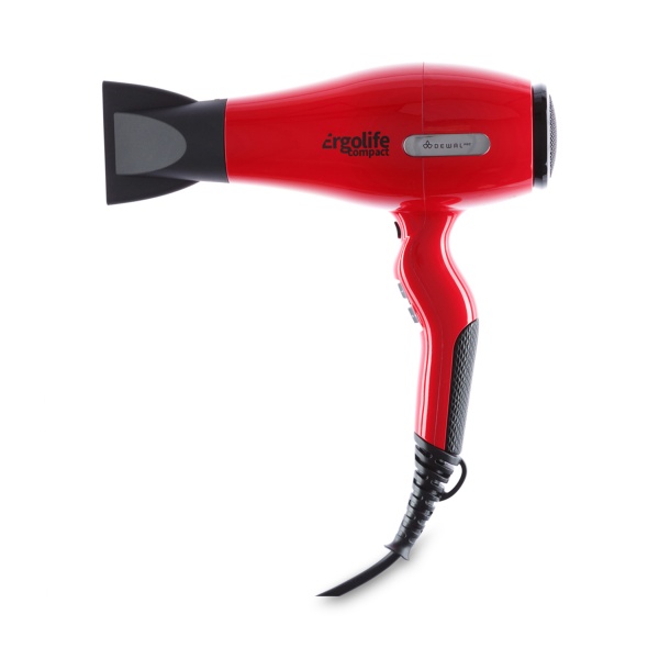 Dewal Pro Фен ErgoLife Compact, красный, 2000 Вт, 2 насадки купить - 0