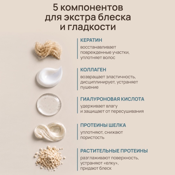 PRODIVA Маска-реконструктор для блеска и гладкости волос EXTRA SHINE BOTOX, 250 мл купить - 6