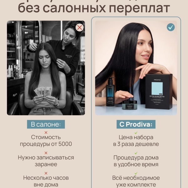 PRODIVA Набор для блеска и гладкости волос EXTRA SHINE BOTOX купить - 13
