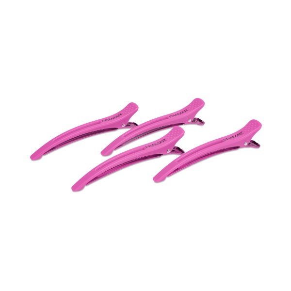 Framar Зажим с эластичной вставкой Elastic Sectioning, 4 шт, фуксия купить - 0