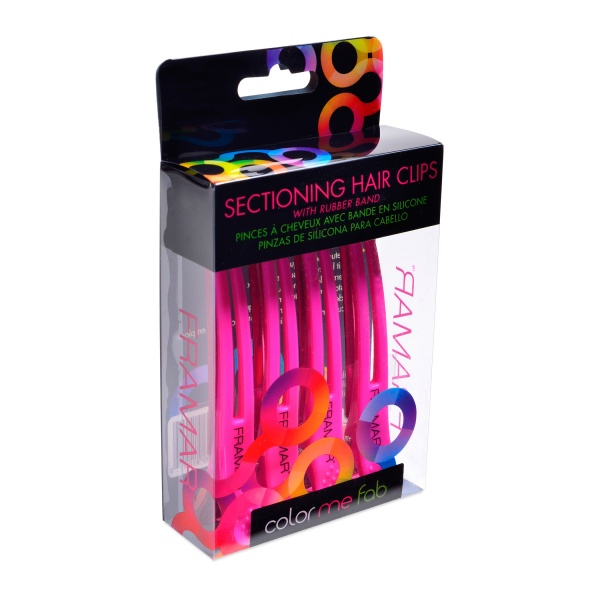 Framar Зажим с эластичной вставкой Elastic Sectioning, 4 шт, фуксия купить - 0