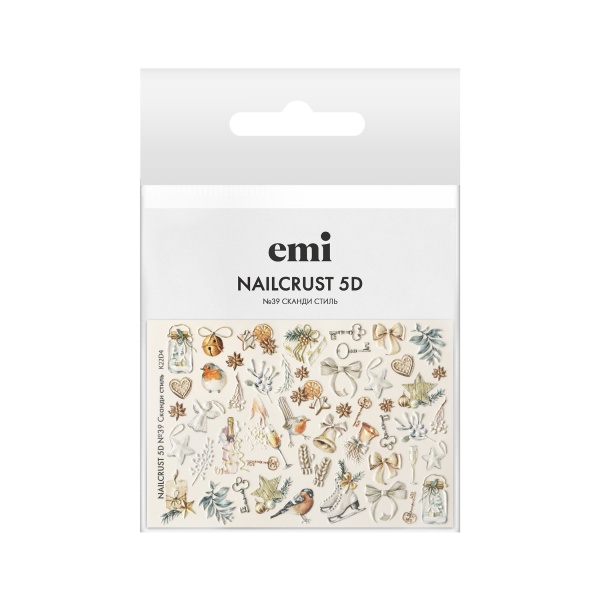 E.Mi Наклейка для ногтей Nailcrust 5D, №39 Сканди стиль купить - 0