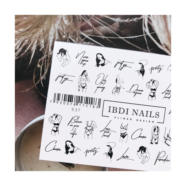 Ibdi Nails Слайдер-дизайн на прозрачной пленке, №537 купить - 0