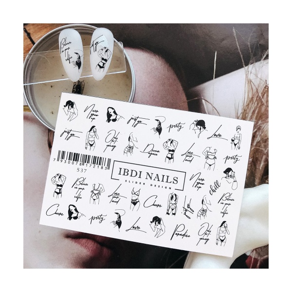 Ibdi Nails Слайдер-дизайн на прозрачной пленке, №537 купить - 0