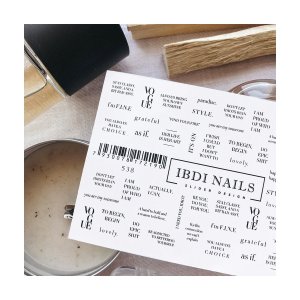 Ibdi Nails Слайдер-дизайн на прозрачной пленке, №538 купить - 0