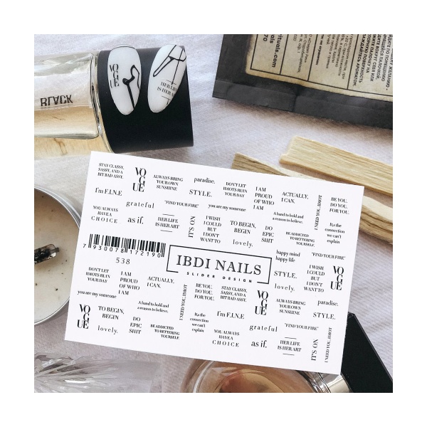 Ibdi Nails Слайдер-дизайн на прозрачной пленке, №538 купить - 0