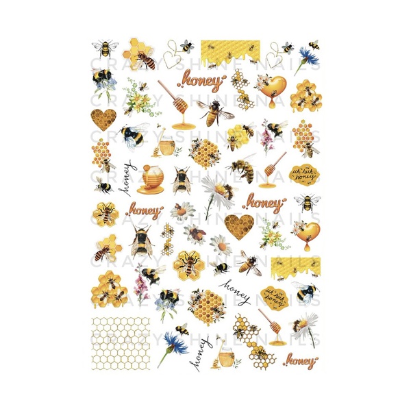 Crazy Shine Nails Слайдер-дизайн Mini, №1027 Пчелы купить - 0