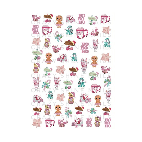 Crazy Shine Nails Слайдер-дизайн Mini, №1041 Новый Год Розовый купить - 0