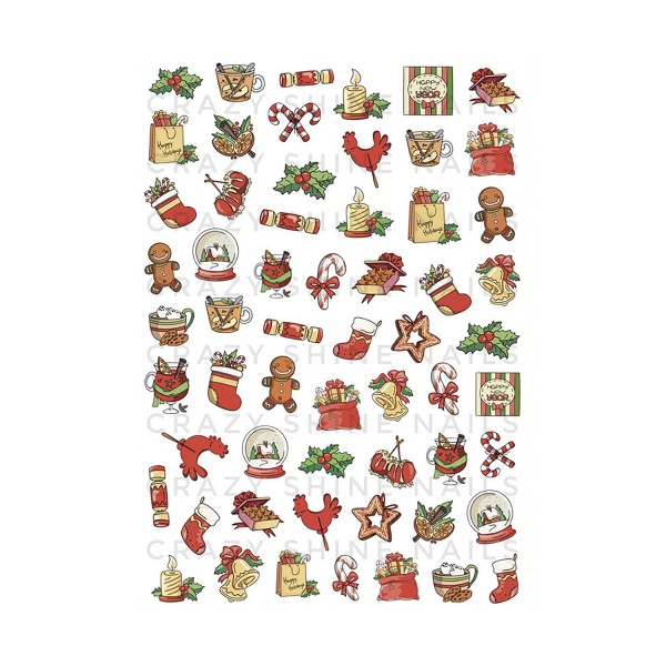 Crazy Shine Nails Слайдер-дизайн Mini, №1047 Новый Год Стикеры купить - 0