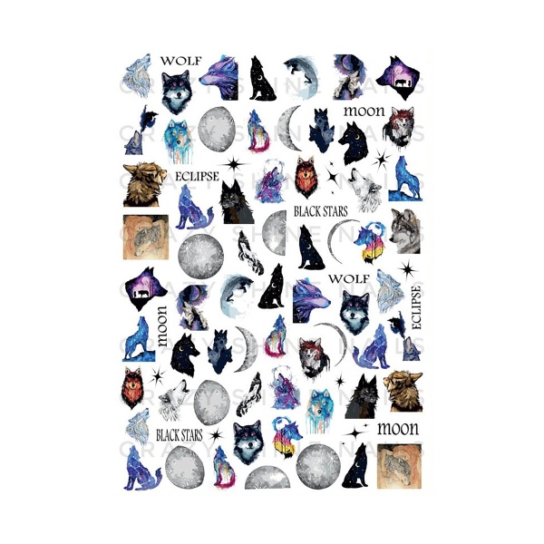 Crazy Shine Nails Слайдер-дизайн Mini, №1067 Волки купить - 0