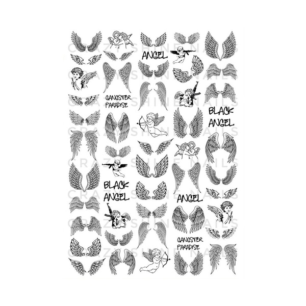 Crazy Shine Nails Слайдер-дизайн Mini, №1074 Крылья купить - 0