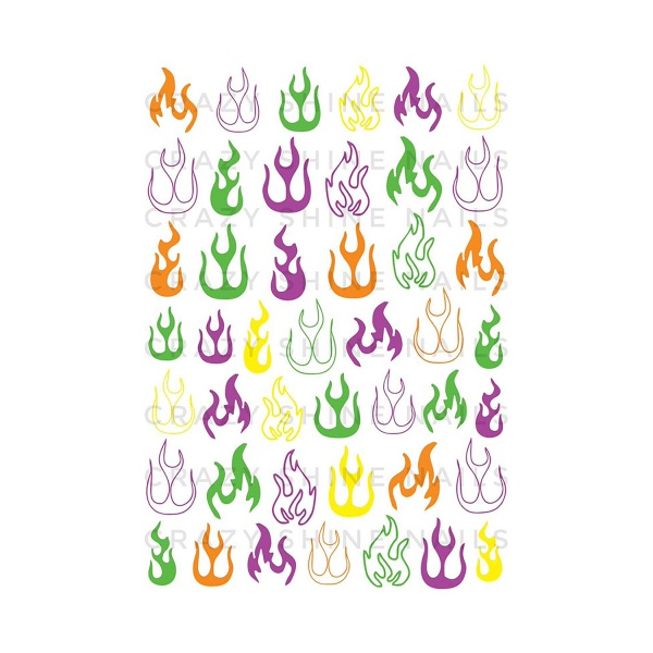 Crazy Shine Nails Слайдер-дизайн Mini, №1096 Огонь купить - 0