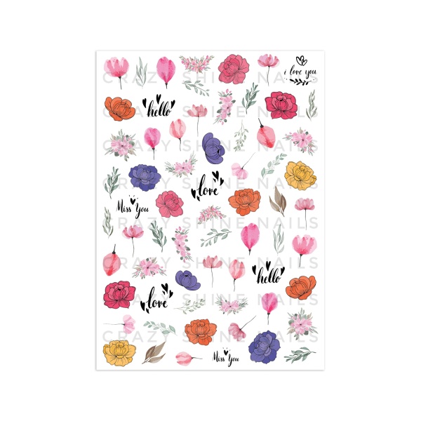 Crazy Shine Nails Слайдер-дизайн Mini, №1130 Разноцветы купить - 0