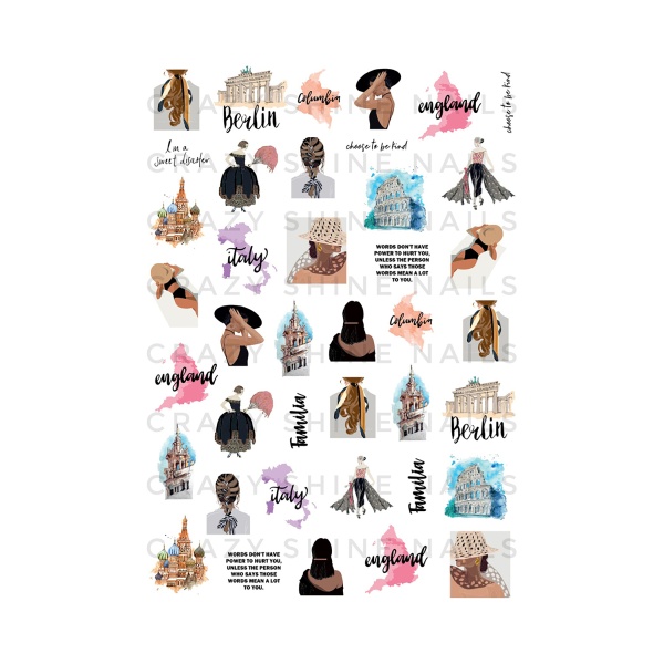 Crazy Shine Nails Слайдер-дизайн Mini, №1151 Европа купить - 0