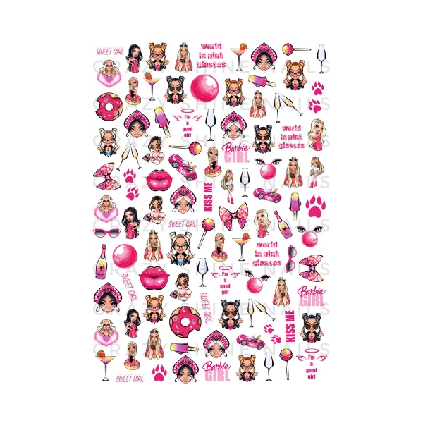 Crazy Shine Nails Слайдер-дизайн Mini, №1197 Barbie купить - 0