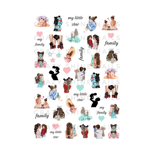 Crazy Shine Nails Слайдер-дизайн Mini, №1215 Детки купить - 0