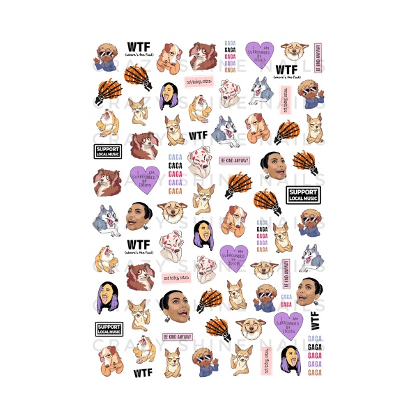 Crazy Shine Nails Слайдер-дизайн Mini, №1218 Веселые собаки купить - 0