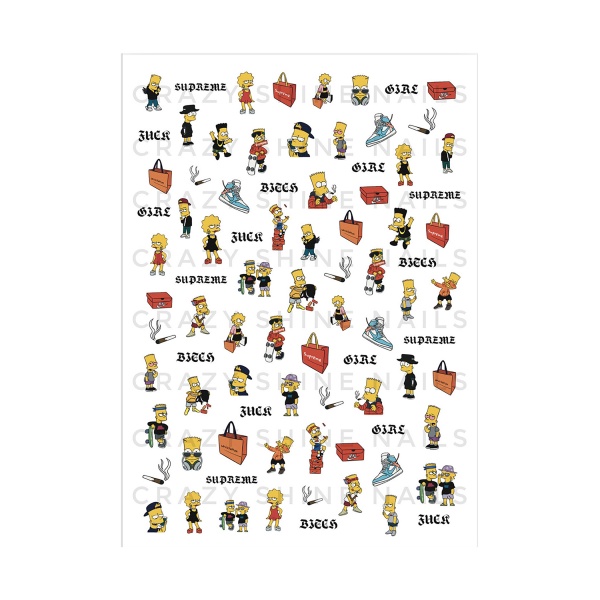 Crazy Shine Nails Слайдер-дизайн, №2013 Симпсоны купить - 0