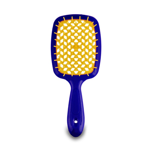 Janeke Щетка двуцветная Superbrush, фиолетово-желтая, малая, 17,5 x 7 x 3 см купить - 0