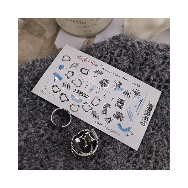 Lucky Rose Слайдер-дизайн Foil Colour, №030 silver купить - 0