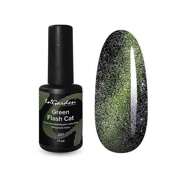 InGarden Гель-лак Flash Cat, №207 Green, 10 мл купить - 0