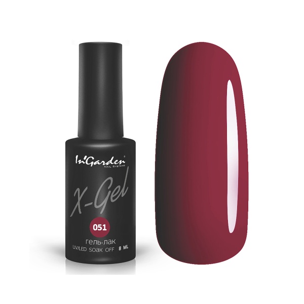 InGarden Гель-лак X-Gel, №051 Спелая вишня, 8 мл купить - 0